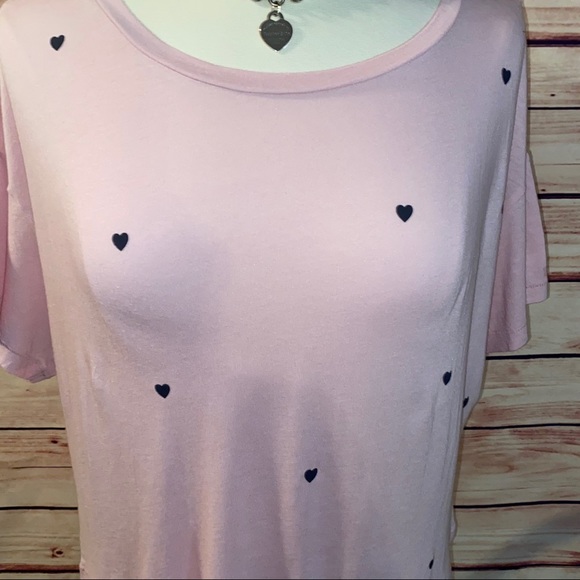 VS PINK Short Sleeve Heart Top Pudra Pink - Picture 4 of 6